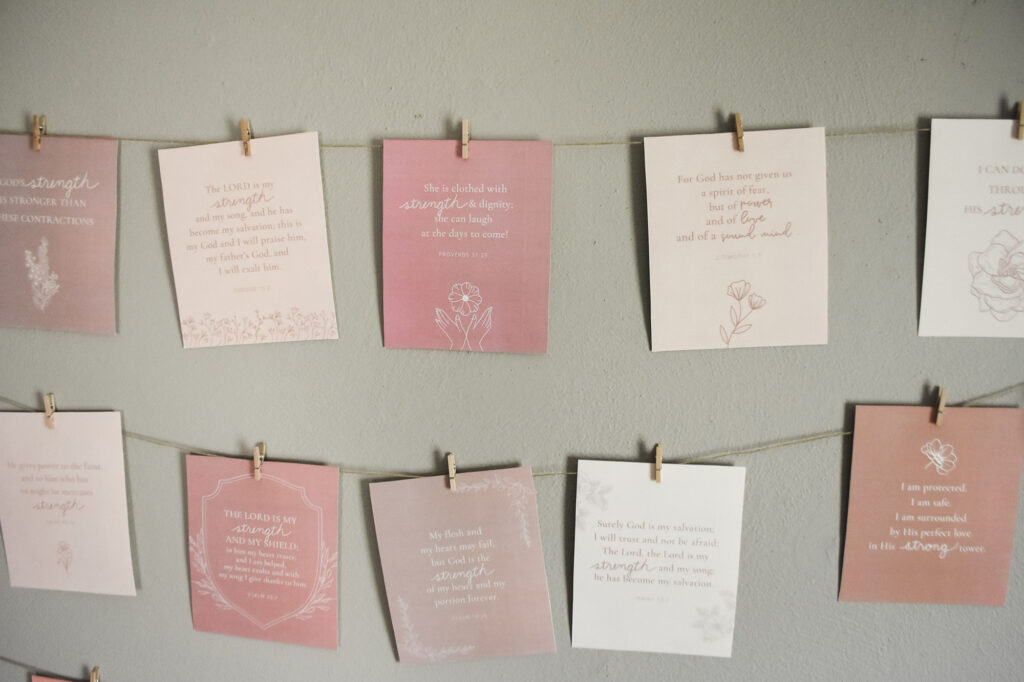 Glorywomb 40 Labor Scripture Cards to hang